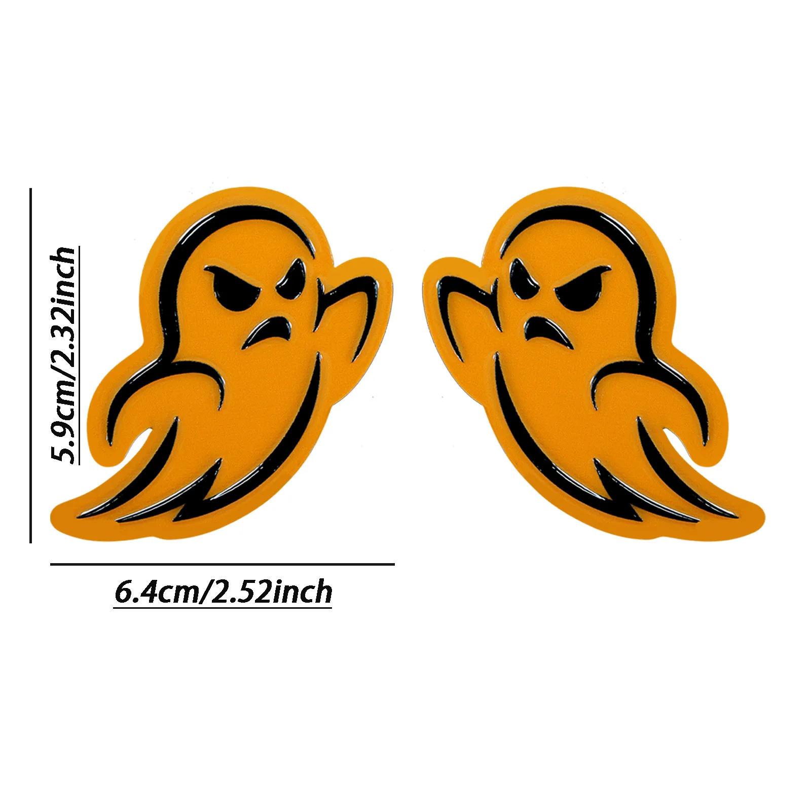 2pcs 3D Angry Ghost Emblem, Decorative Items. Suitable for Decorating the Rear Side of Cars,Trucks,and SUV,Waterproof
