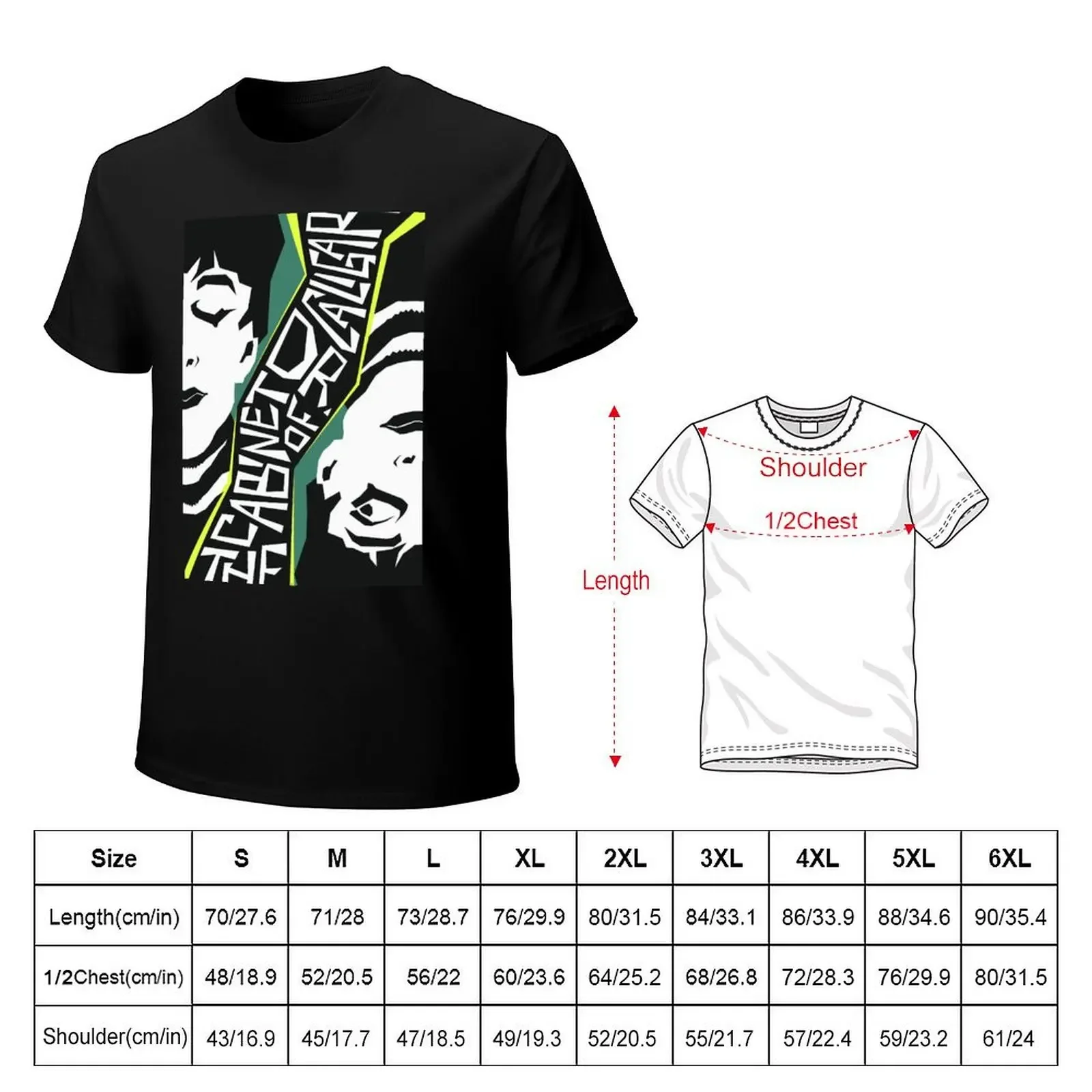 T-shirt The Cabinet of Dr. Caligari Movie Art T-shirt a maniche corte da uomo con grafica da strada