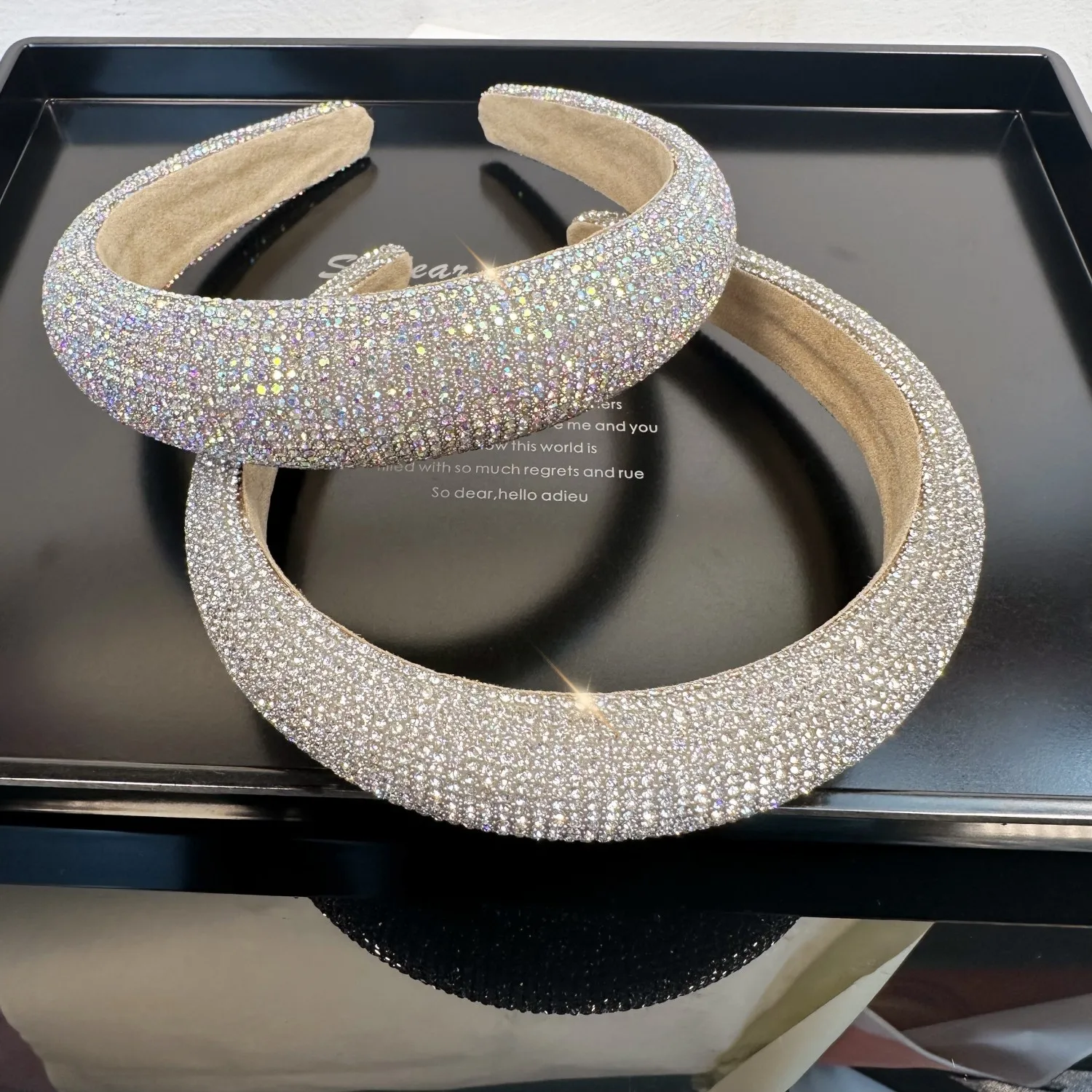 European-Style Ultra-Shimmering Rhinestone High-Ceiling Luxury Pressed Hair Accessories With Diamond Wide Headband For Women