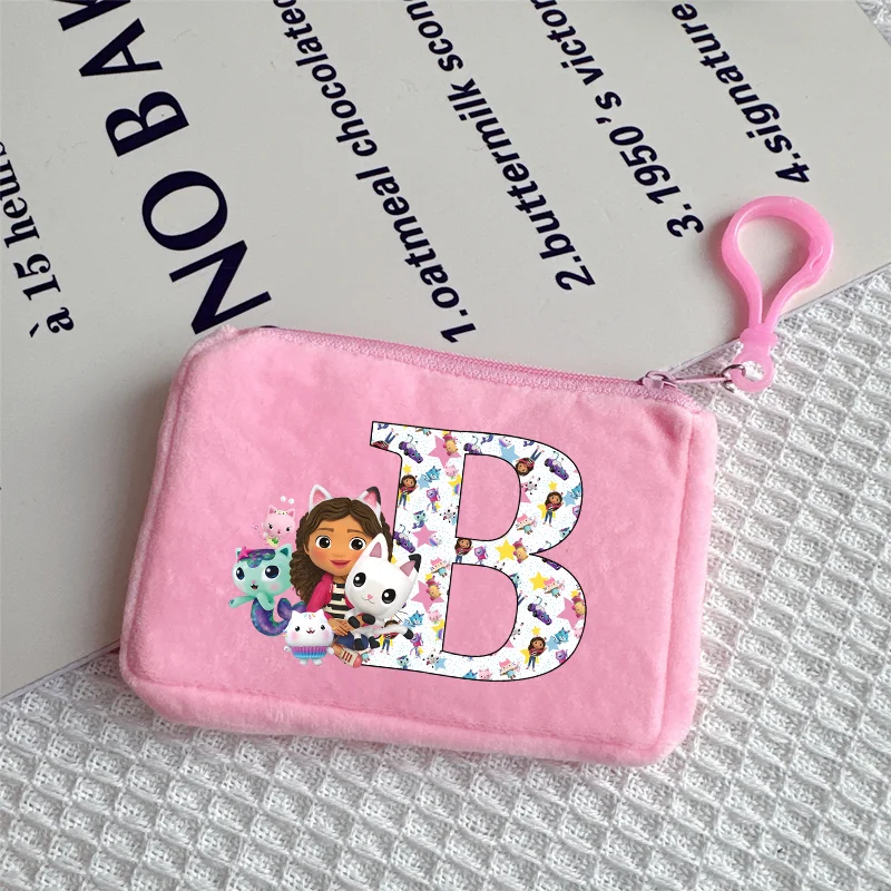 

Gabby Dollhouse Zipper Coin Purse A-Z Letters Pink Wallet Girls Women Portable Pocket Wallets Cute Kid Anime Mini Pouch Keychain