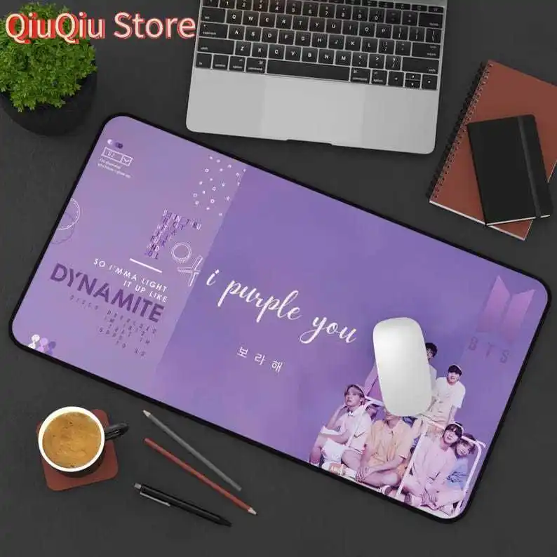

Desk Mat - BTS ARMY Purple Dynamite Lyrics Wallpaper, Minimal K-Pop Vibes,