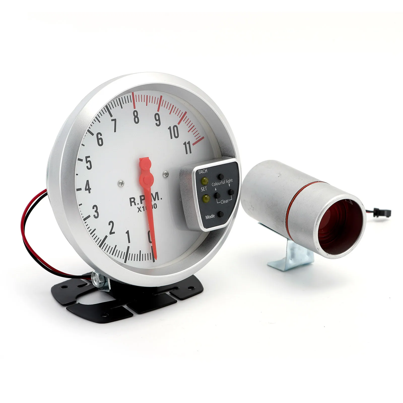 5 Inch RPM Meter Tachometer 11000k With Shift Light Racing Car Gauge 7 Color Backlight 12v For 4 / 6 /8 Cylinder Engine Vehicles