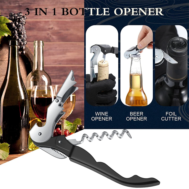 40Pcs Wine Opener Stainless Steel Double Hinge Corkscrew Waiter Beer Bottle Opener for Restaurant Waiters or Bartenders