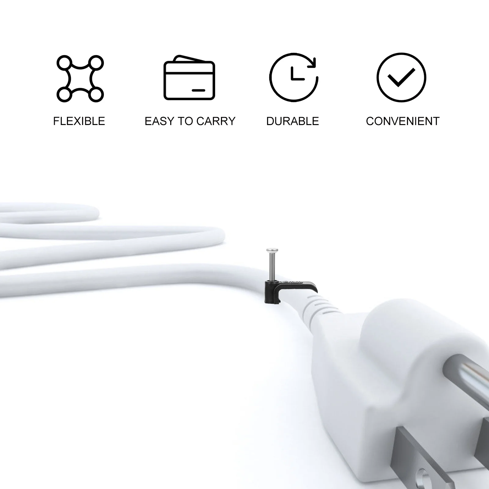 

100pcs Half Black J Hooks Clamps Nails Pipe Support Wire Fixing Tools Durable Lightweight Storage Carry Plumbing Solution