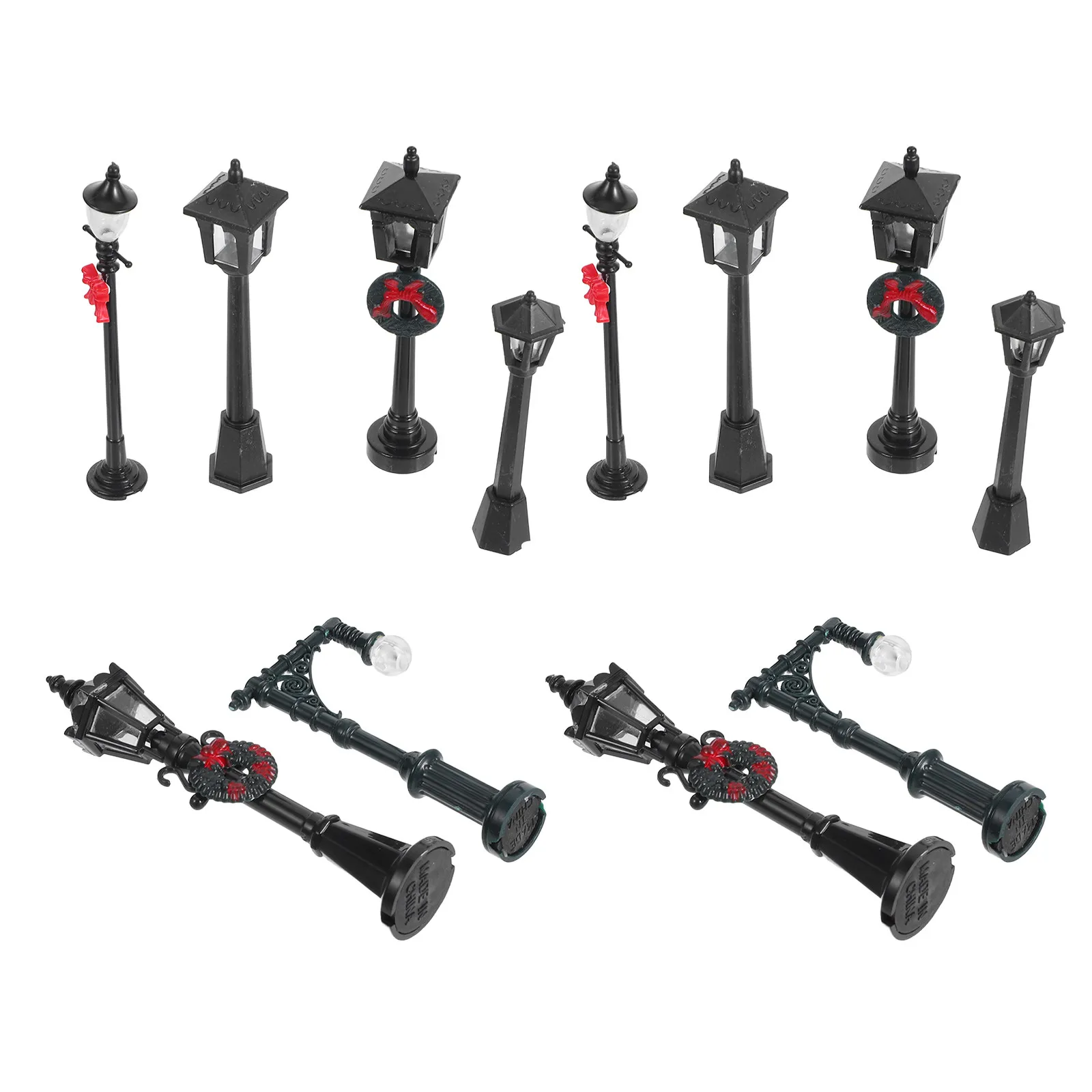 

12Pcs Detailed Mini Street Lights for Dollhouse Miniatures Lamp Post Decoration Small Scale Railway Diorama Craft Supply Micro
