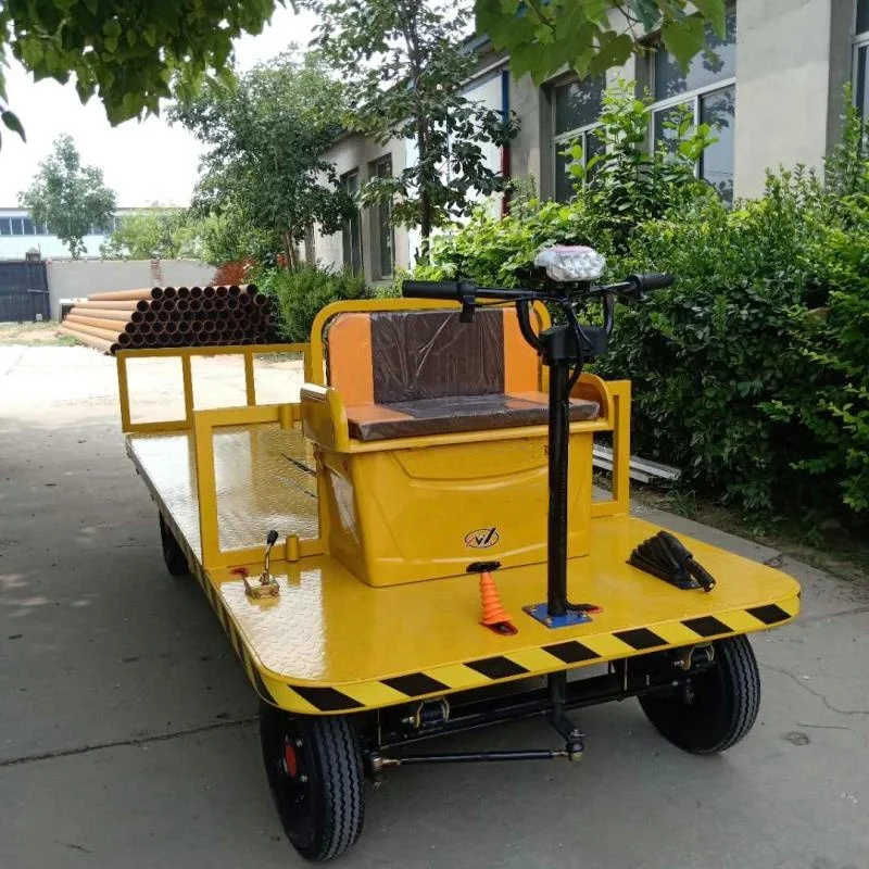 Mobile Warehouse Carrying Handing Electric  Trolley Platform Cart Electric cart with Guardrail