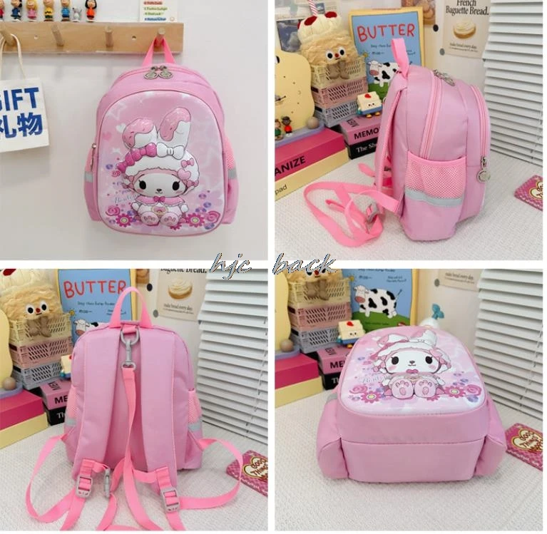 Kuromi Melody Baby Girls Mochila anti-perdida dos desenhos animados, bolsa pequena do jardim de infância, linda mochila, mochila infantil