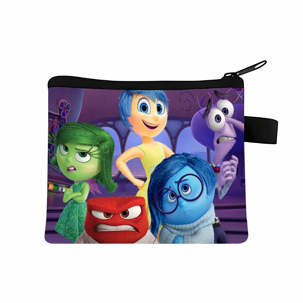 Nowy film Disney Inside Outs 2. Portmonetka Joy Anger Emoticon Cartoon Printed Mężczyźni Kobiety Kwadratowe portfele Klucz Karta bankowa Przenośna