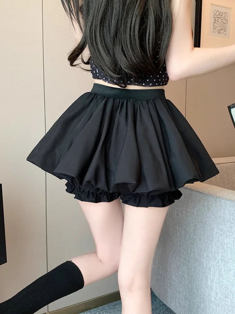 Hong Kong Style High Waist Ballet Skirt Women's Summer Fluffy Half-length A-Line Short Skirt Slimming Trendy Commute Korean V...