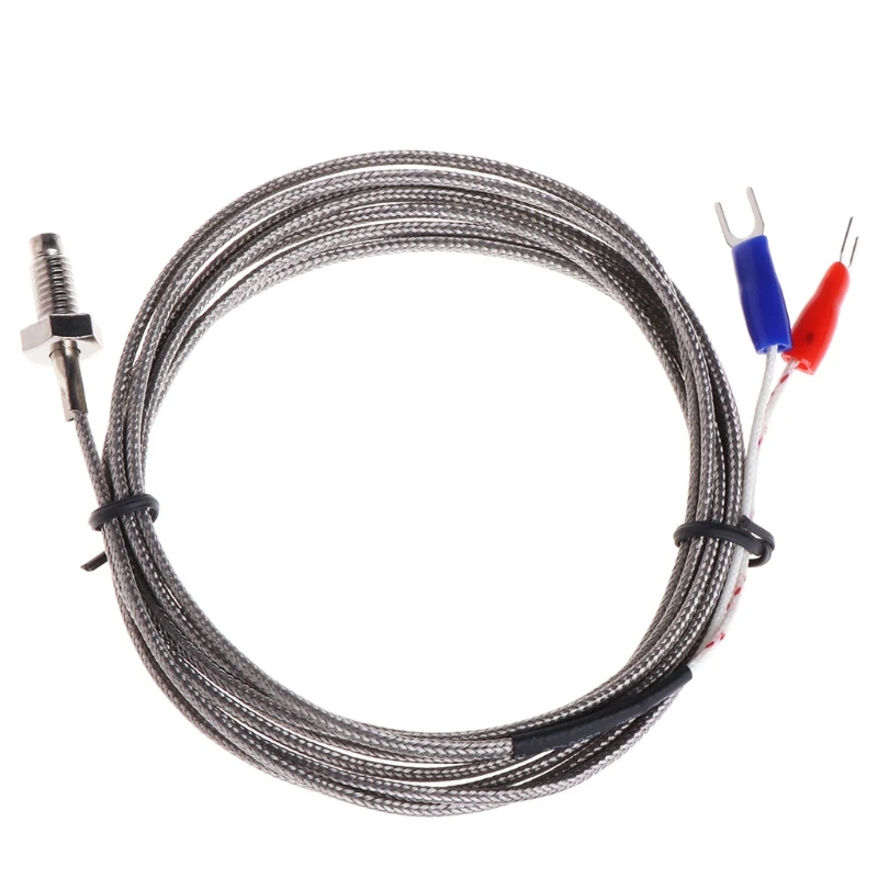 K Type Thermocouple Spring Type Temperature Sensor Probe 2 for M Cable for PID Temperature Controller Metal DropShipping