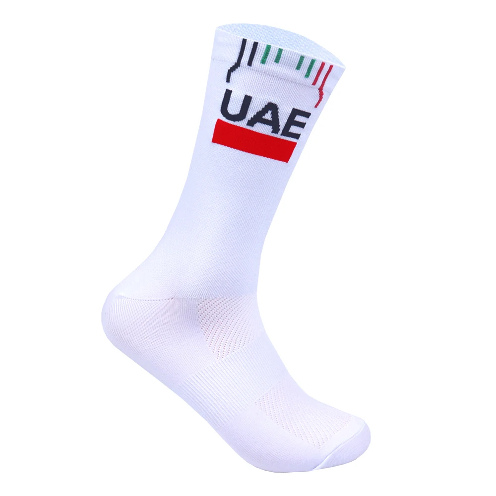 12 Farben Neue Quick Step Team Fahrradsocken Herren Damen Weiß UAE Quick Dry Mittelkalb Fußballsocken Sport Laufen Fahrradsocken – Detail 3
