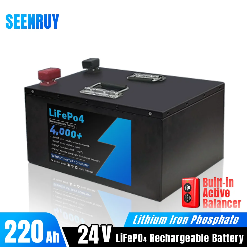 

24V 200Ah 220Ah Lifepo4 Battery Pack Lithium Iron Phosphate Deep Cycle Built-in BMS Optional Bluetooth for Truck Parking RV