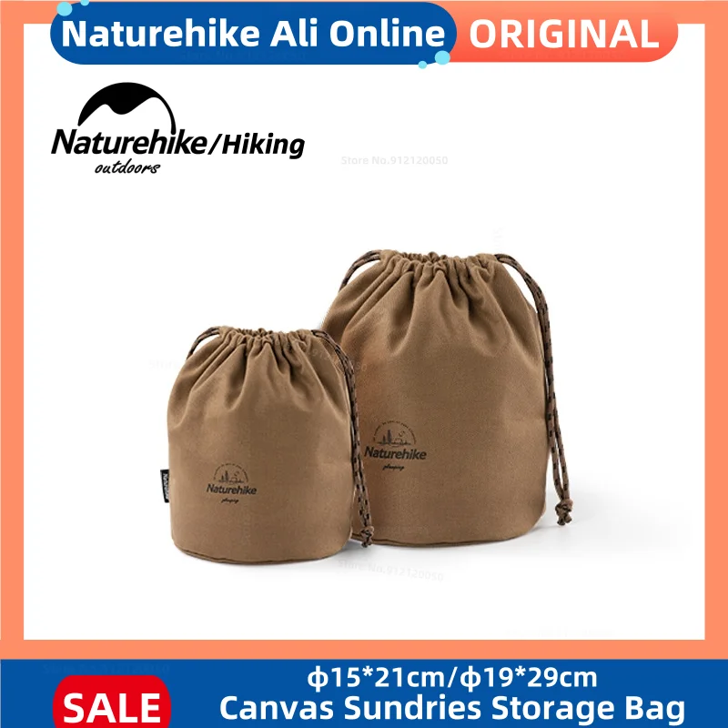 Naturehike Canvas Sundries Storage Bag Portable Drawstring Pocket  Waterproof Antifouling Outdoor Travel Camping Home Storage