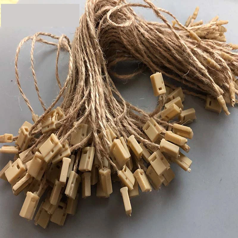 

100 PCS Nylon String Hang Tag Pear-Shaped Safety Pin Lock Loop Fastener For Clothing Bag Tag Marking Unstrung Tags Garment