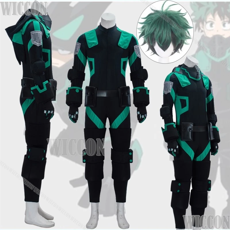 Izuku Midoriya guantes armadura de mano Anime mi héroe hombre japonés Cosplay fiesta de Halloween regalo de juego de rol ropa de batalla mono traje