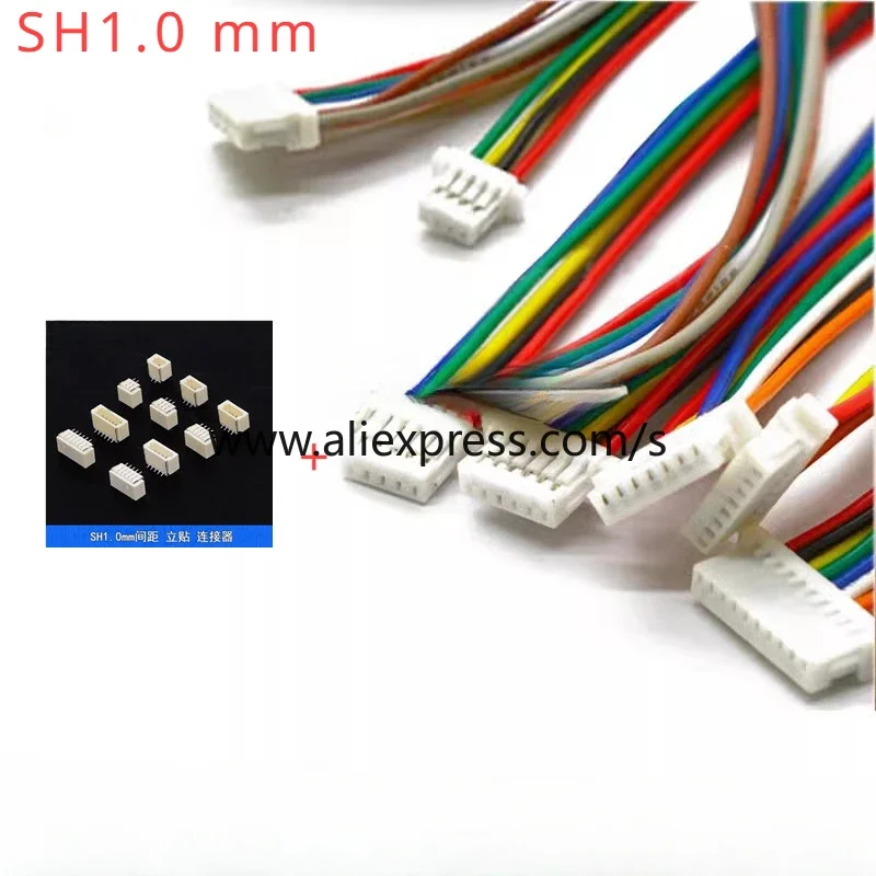 10SETS Mini Micro SH1.0mm 2Pin 3/4/5/6/12P JST Male & Female PCB Connector with Wires Cables 100MM