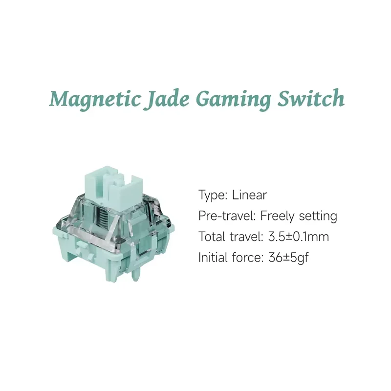 Gateron Magnetic Jade Gaming Switch Linear Freely Setting Wall Stem Hall Sensor HIFI Sound for Magnetic Keyboard Gaming Work