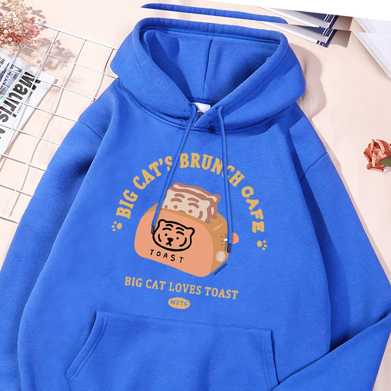 Bread Machine Printing Male Sweatshirt Cotton Comfy Tracksuit Trendy Essential Sport Shirts Personality Machine Washable Clothes