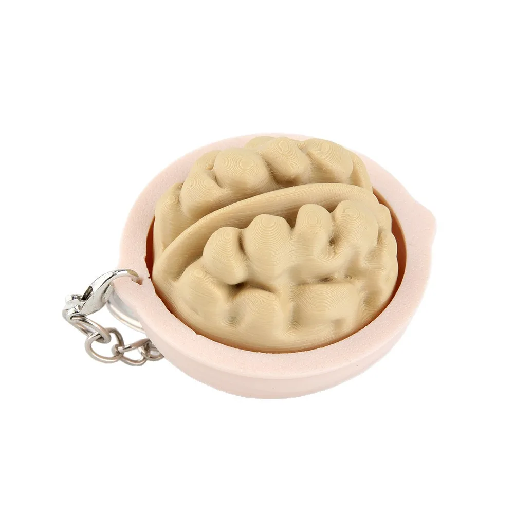 Cute 3D Printed Simulation Walnut Durian Mangosteen Avocado pinecone Keychain Pop‑Out Fidget Stress Relief Novelty Gift
