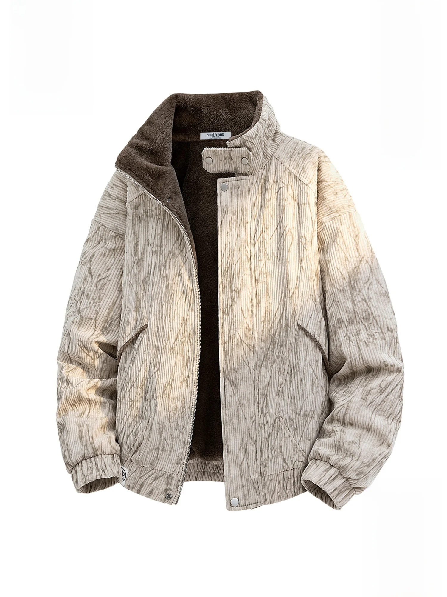 

Мужская зимняя куртка Paul Frank из утолщенного вельвета и хлопка, теплая повседневная свободная куртка для молодежи, с наполнителем из полиэфирного волокна