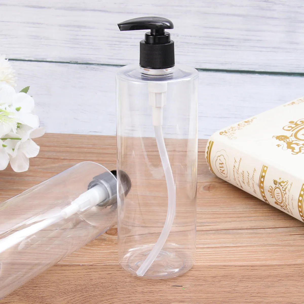 

4Pcs Hand Soap Dispenser Bottles High Quality Refillable Empty Shampoo Lotion Containers Travel Toiletry Liquid Bottle Pump Head