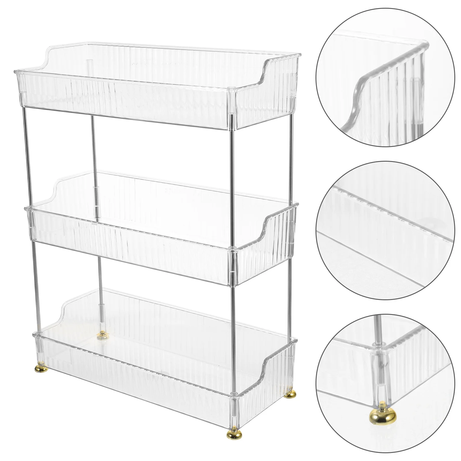 

Multi-Layer Storage Rack Double Layer Bathroom Organizer Countertop Vanity Desktop Holder 3 Tier Shelf Bathroom Storage