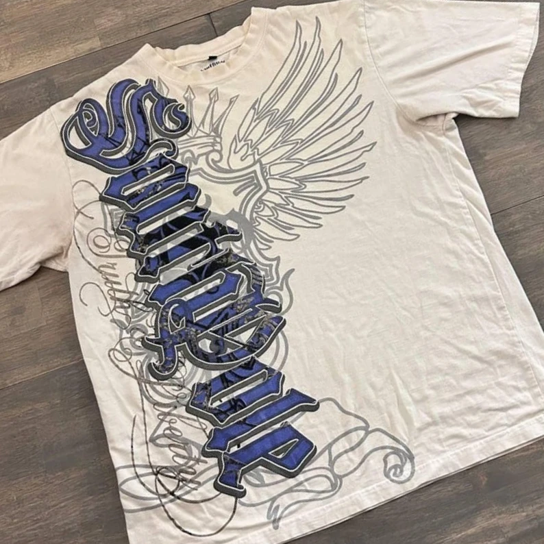 

Хип-хоп футболка уличная женская винтажная графика в американском стиле модные мешковатые чистые топы для отдыха пара одежда с короткими рукавами