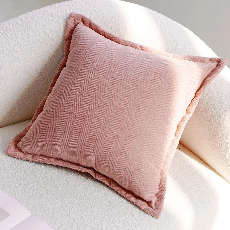 45x45CM Pink Cute Rabbit Throw Pillow Cover Cream Simple Stamping Waist Cushion Cover Decor Home Decorative Pillowcase