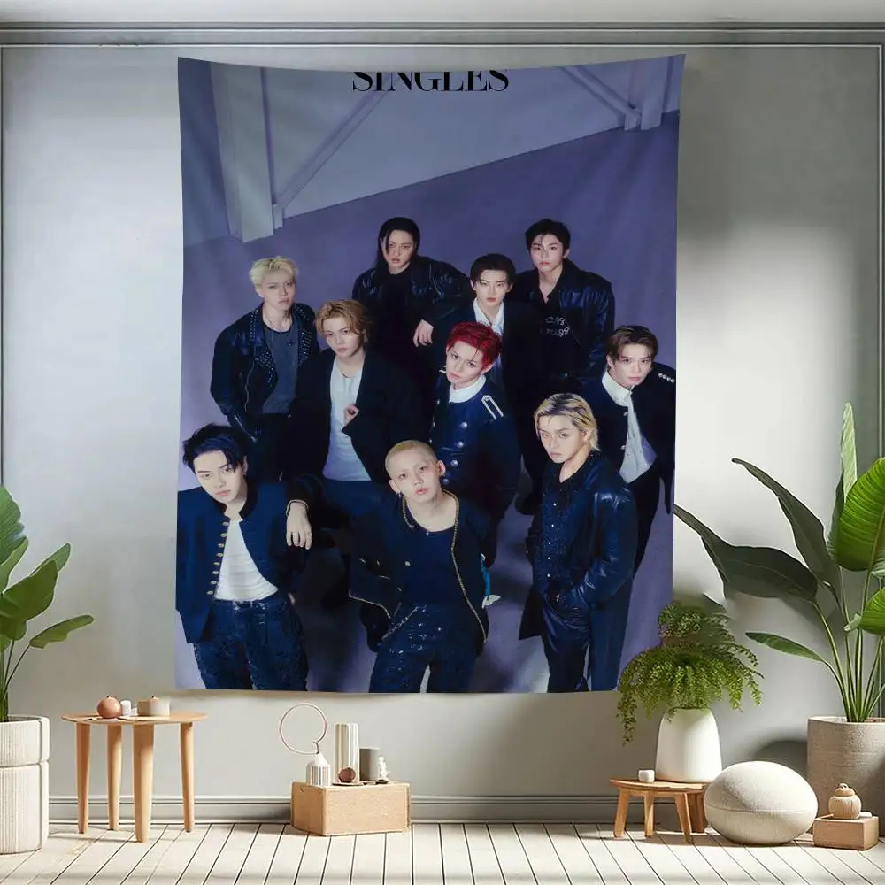 Kpop Group T-Treasure Hanging Bohemian Tapestry Indian Buddha Wall Witchcraft Bohemian Hippie Cheap Hippie Wall Hanging