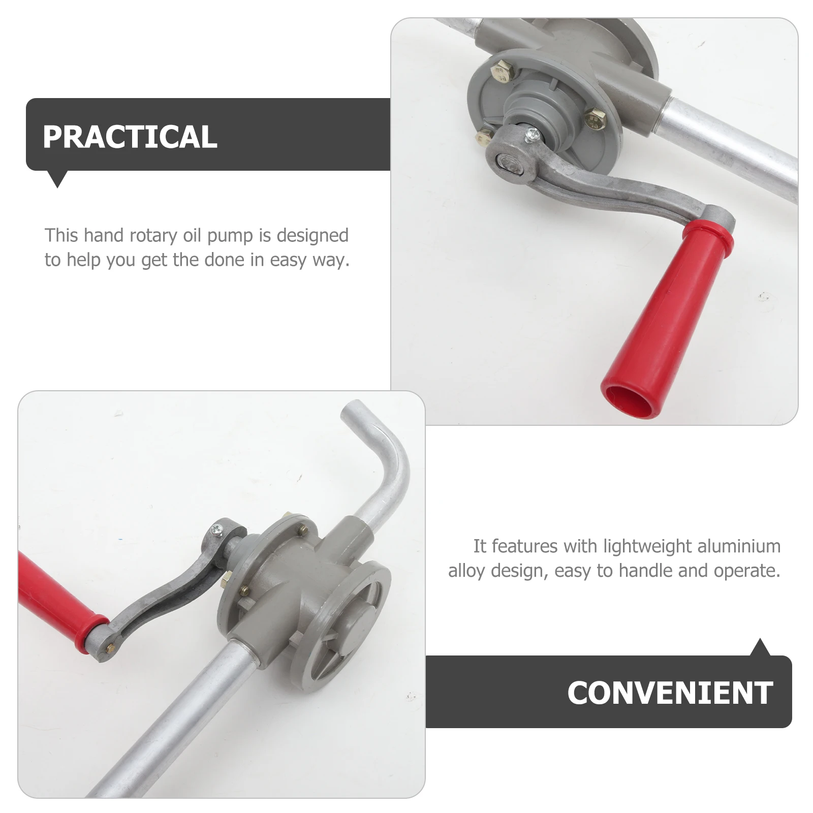 

Hand Pump Aluminum Self Dispense Fuel Lubricant Non Corrosive Liquids Drum Tank Barrel Silver Portable Home Use