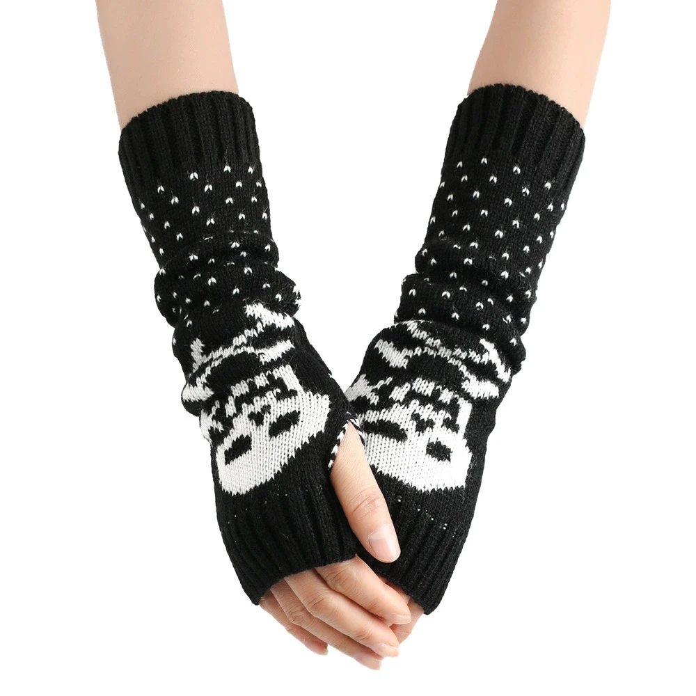 قفازات نسائية محبوكة للخريف والشتاء، أكمام للذراع، نمط شارع عصري ورائع، ديكور الهالوين، السياحة والترفيهية