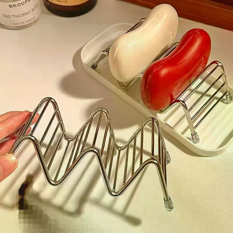 

2/3 Grids Stainless Steel Soap Rack Student Dormitory Soap Moisture-proof And Waterproof Sink Storage Rack Household Storage