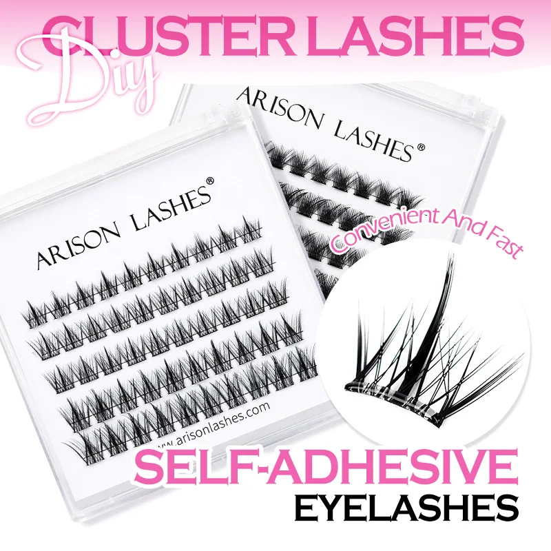 ARISON Self-Adhesive DIY False Eyelashes Glue Free Eyelashes Dense Extension Supplies Eye Lashes Makeup Tools