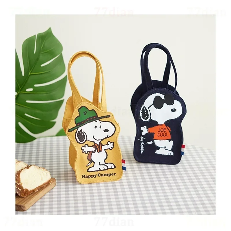 Snoopy Cup Sleeve Pouch Water Bottle Cover Cartoon Portable Coffee Bags Mini Anime Shopping Cute Phone Makeup Small Storage Bag