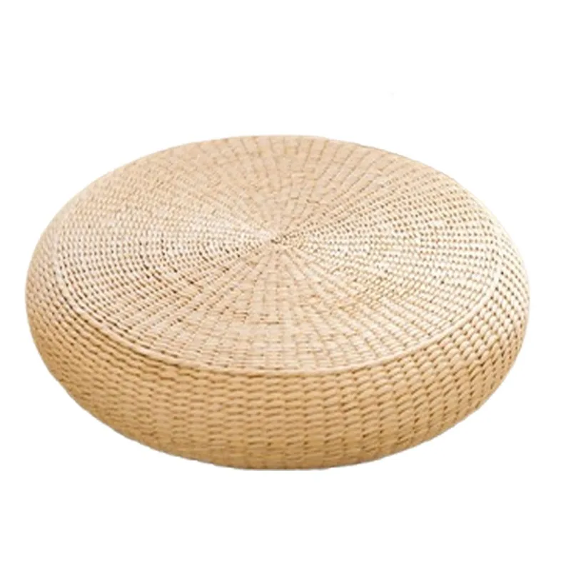 For round edge cassava woven futon mat tatami bay window seat cushion rattan weaving mat