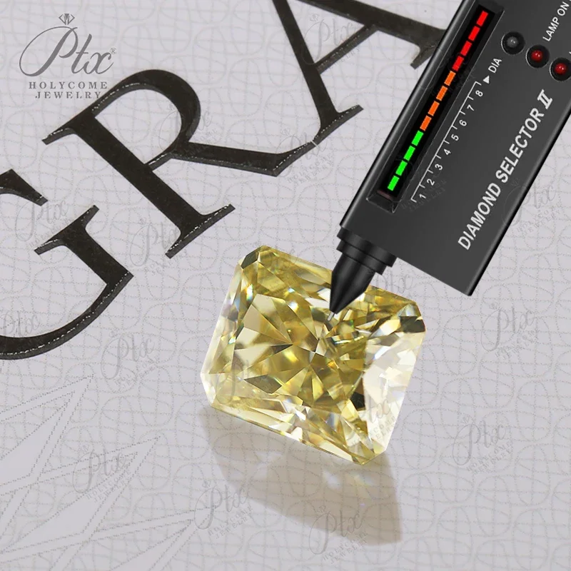 Moissanit-Losesteine, goldgelbe Farbe, Crush Iced Radiant-Schliff, für Schmuck, Ringe, Ohrringe, DIY-Herstellung, hochwertige Perlen und Charms – Detail 11
