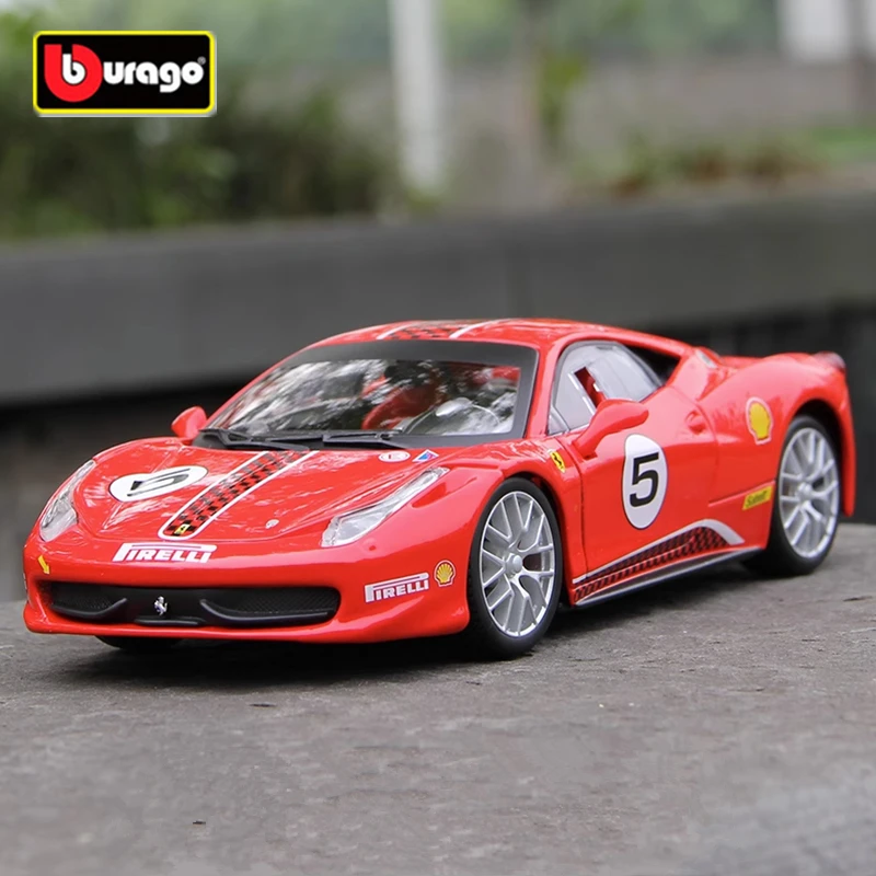 

Bburago 1:24 Ferrari 458 Challenge Alloy Sports Car Model Diecast Metal Track Racing Car Vehicles Model Simulation Kids Toy Gift