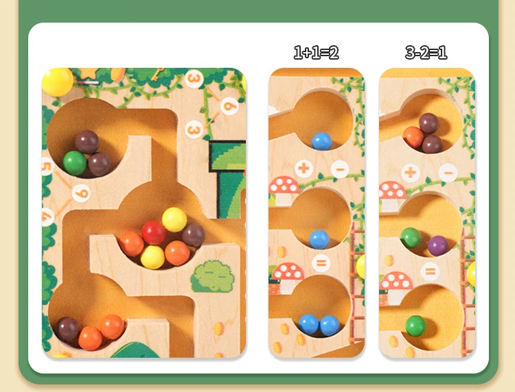 Magnetische Sortierspiele Montessori Puzzle Spielzeug Labyrinth Bord Lernen Farbe Zählen Anzahl Klassifizierung Holz Lernspielzeug – Detail 5