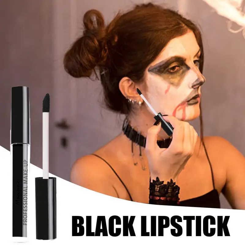 2 Kleuren Halloween Horror Verf Donkere Lippenstift Matte Lippenstift Waterdichte Duurzame Zwarte Lipgloss Lip Make-Up Cosmetica