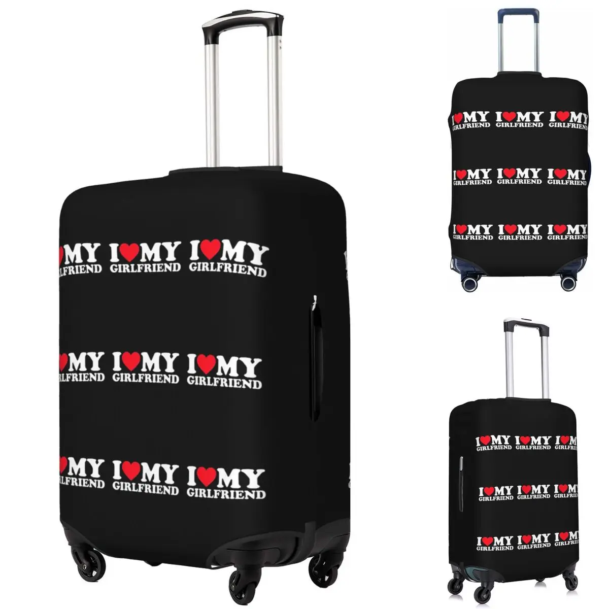 

I Love My Girlfriend Shirt I Heart My Girlfriend Shirt GF Suitcase Cover Protection Elastic Travel Luggage Protector Covers