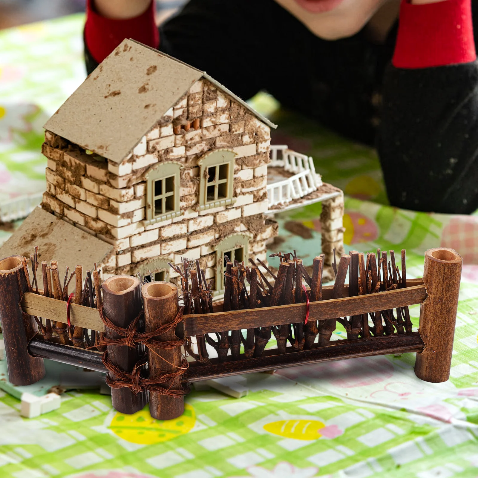 

Mini Bamboo Fence Small Screen Micro Landscape Bamboo Fence Ornament Landscaping Decoration Tea Ceremony Desktop Garden Decor