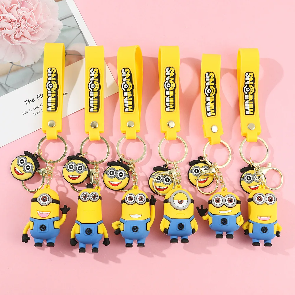 1/6 pièces créatif, drôle, souriant, dessin animé Minion, poupée anime, porte-clés, sac à dos, chaîne pendentif, cadeau