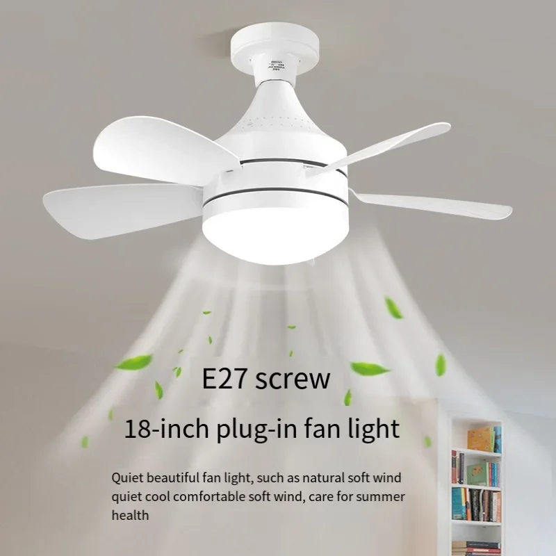 E27 LED ceiling fan light 5 blades 3-speed adjustable air speed with controller dimmable ceiling fan light mute electric fan