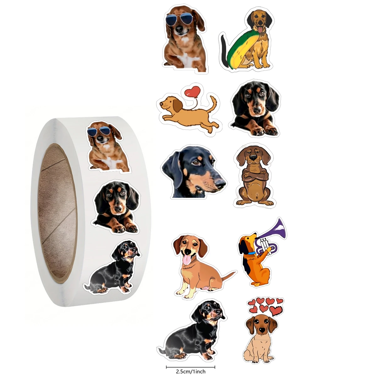 500pcs Cartoon Animal Roll Stickers Bee horse dog hen frog unicorn Notebook Stickers Waterproof Self-Adhesive Paper