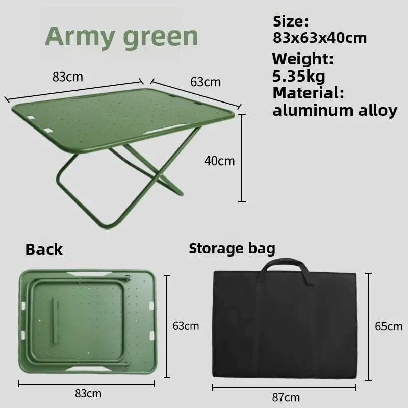 طاولة تكتيكية للتخييم في الهواء الطلق، طاولة عسكرية قابلة للطي من سبائك الألومنيوم، تخييم نزهة ذاتية القيادة للجيش البريطاني #6