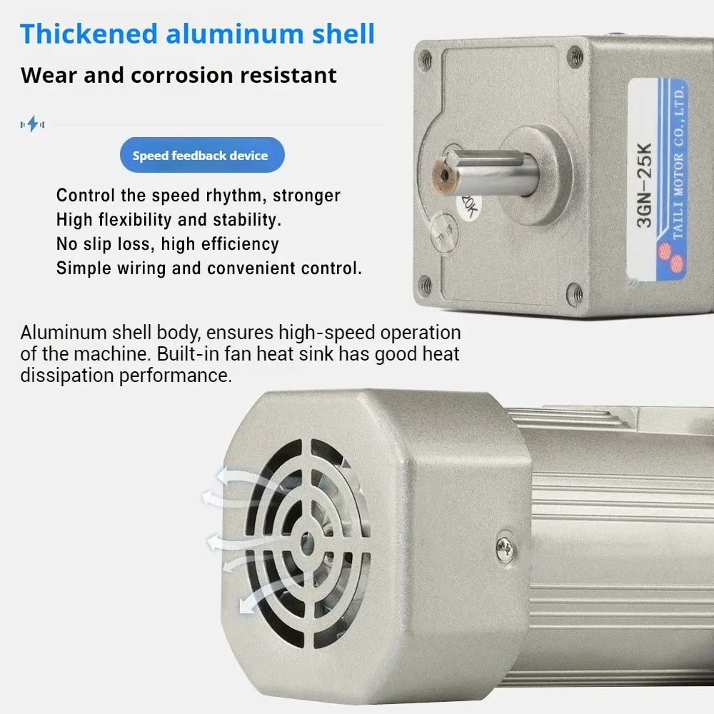 250W 마이크로 AC 모터 키트 110V 220V 기어 모터 속도 정방향 및 역방향 컨트롤러 + 단상 비동기 모터 50/60hz ForCNC