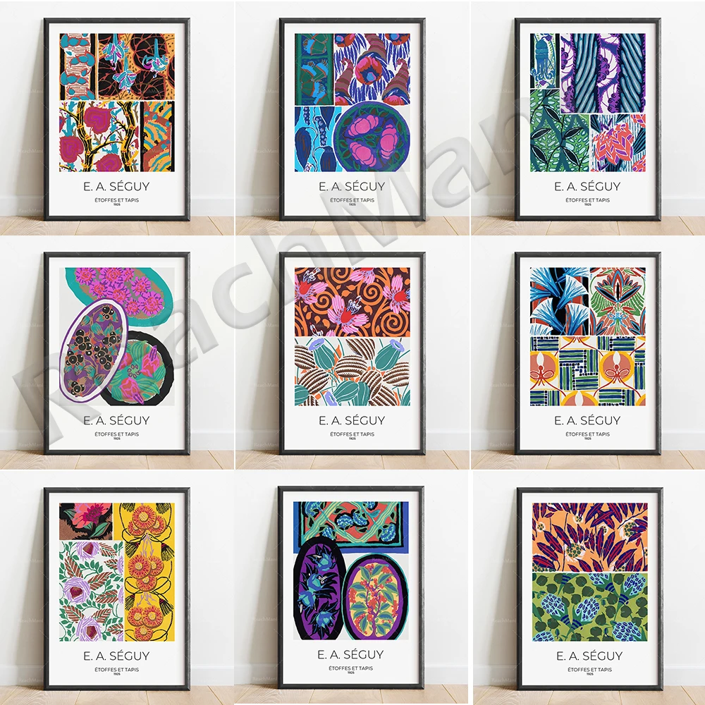 

E.A. Séguy Art Nouveau Poster Vintage Floral Pattern Decor | Vintage Pochoir Print Classic Wall Art Gift