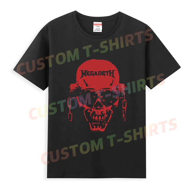 

2024 Hot Sale Summer 100% Cotton Black Red Vic Hi Contrast Band Official Megadeths T Shirt Men Tee Hip Hop Streetwear T-shirt