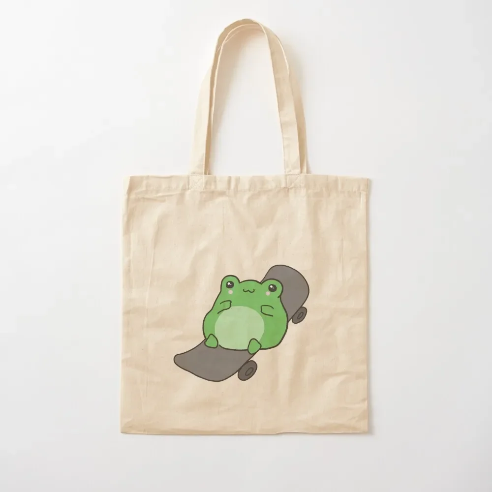 

Cute Frog Skateboarding: Kawaii Cottagecore Aesthetic, Sweet Skater Frogge Gift for Kids, Youth, Teen, Juniors, Teenage Tote Bag