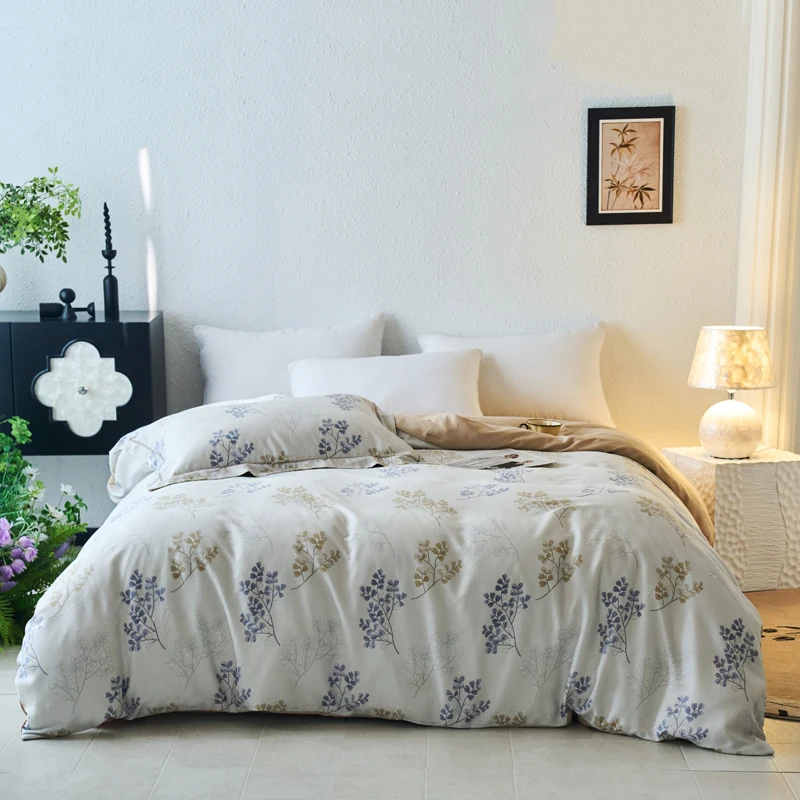 100% Lyocell Tencel Dekbedovertrek 1 stuk Bloemenprint Met Rits Schoonheid Bloemenprint Dekbedovertrek Kingsize Dekenhoes